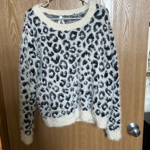 Fuzzy cheetah sweater